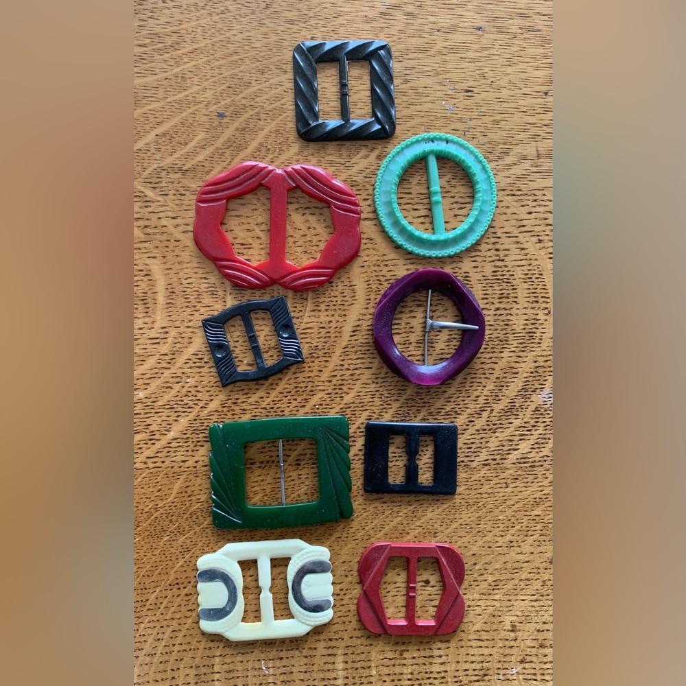 Vintage Bakelite Buckles-set of 9